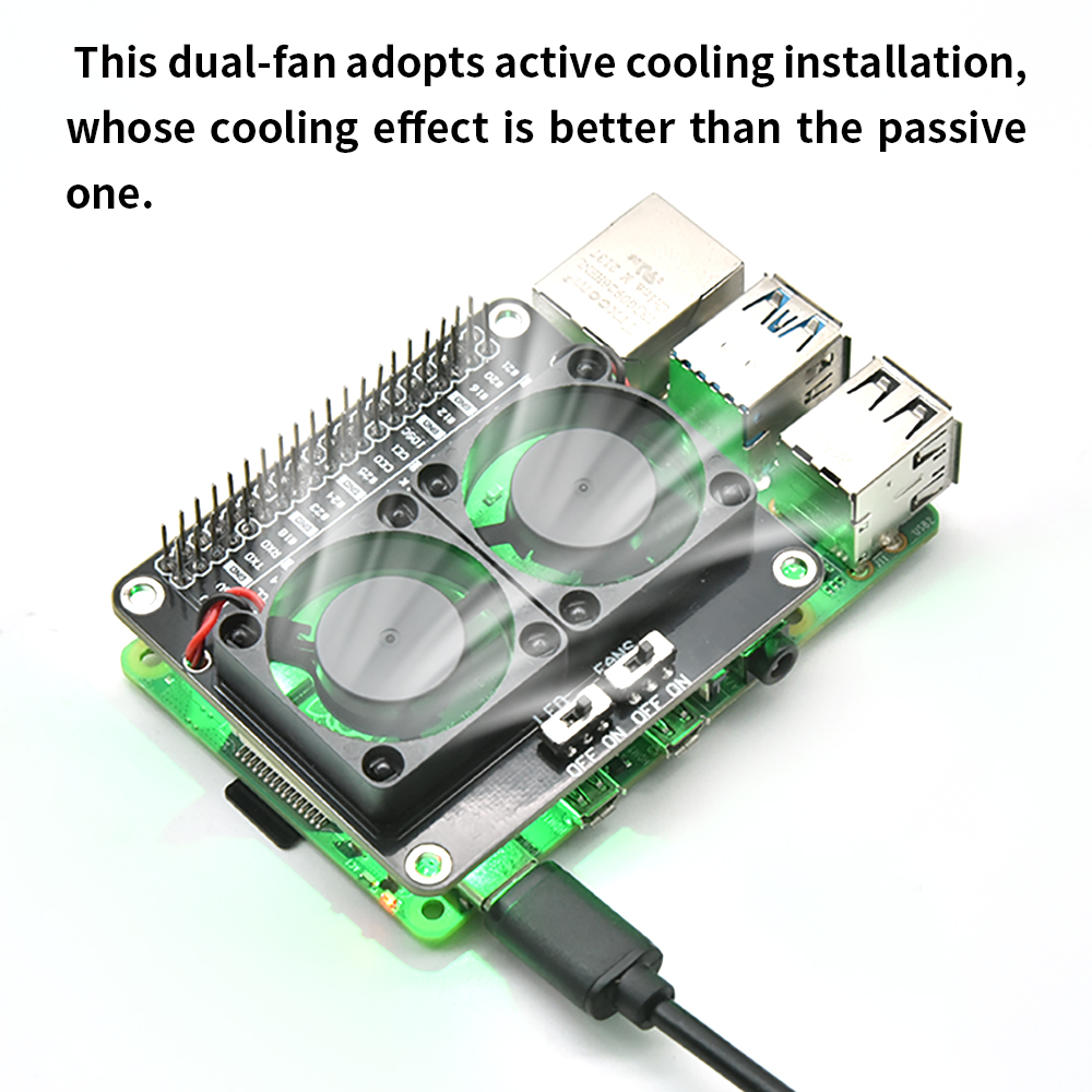 Raspberry Pi Water Cooling Kit - Rpi Dubbele Koelventilator Schild Met Koellichaam