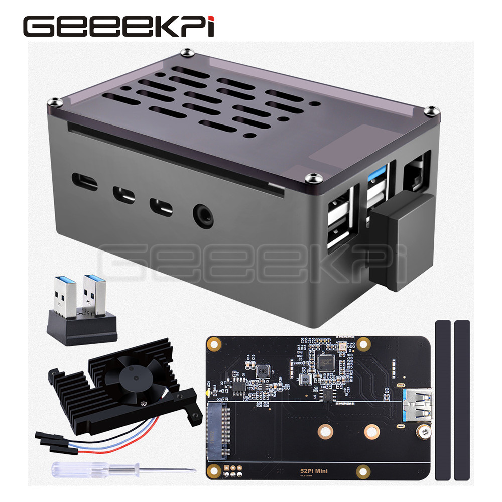 Argon One V3 M.2 Nvme Case - Geeekpi Aluminium Brick Case Zwart Shell